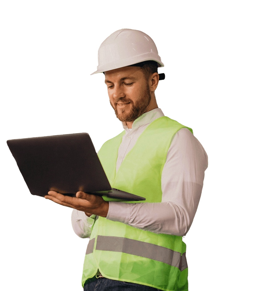 Ingeniero trabajando con computador